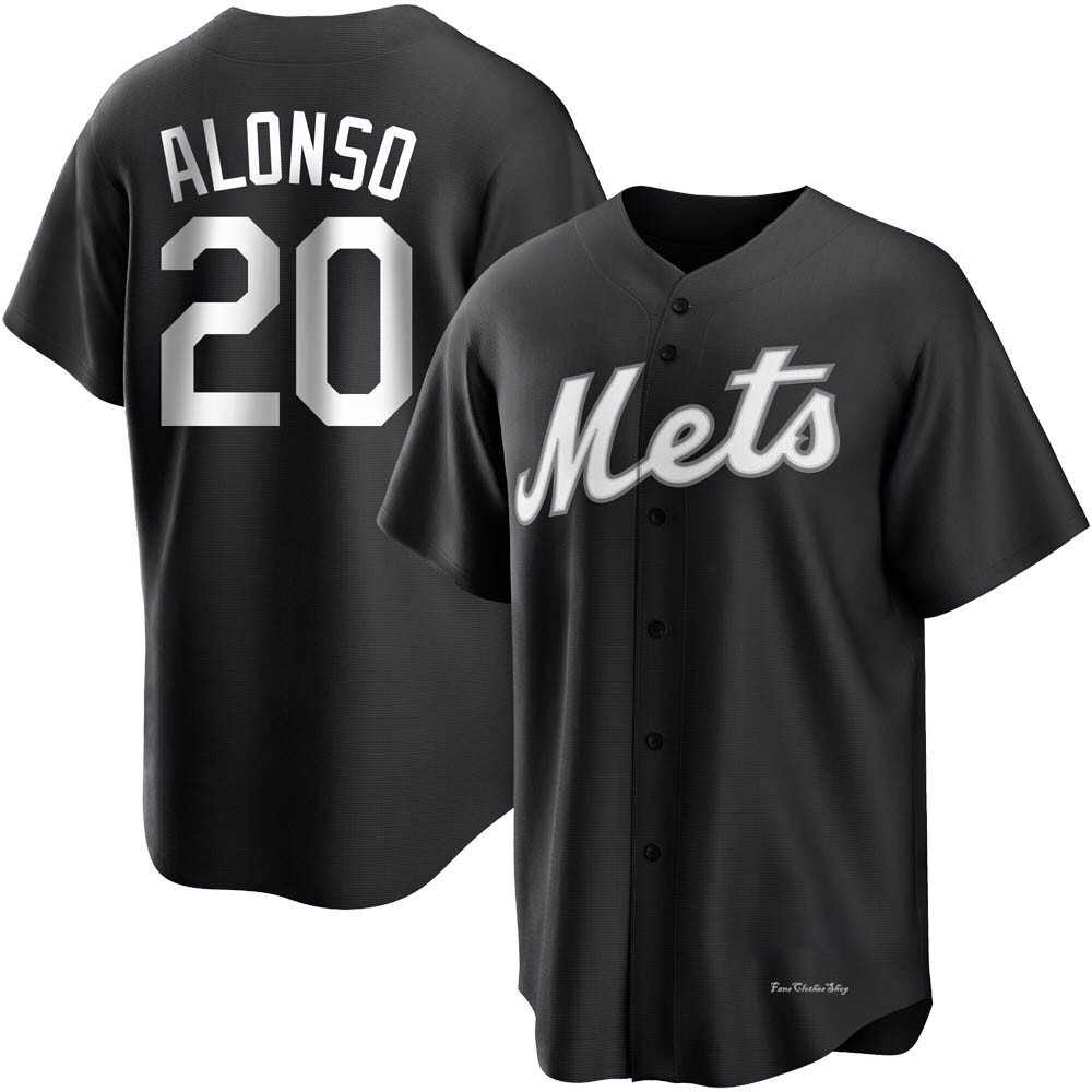 Men's Pete Alonso New York Mets Replica Black/White Jersey