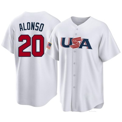 Men's Pete Alonso New York Mets Replica White USA Baseball 2023 World Baseball Classic Jersey