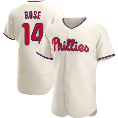 Men's Pete Rose Philadelphia Phillies Authentic Cream Alternate Jersey