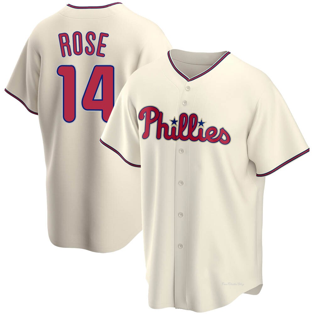 Men's Pete Rose Philadelphia Phillies Replica Cream Alternate Jersey