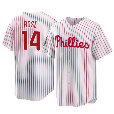 Men's Pete Rose Philadelphia Phillies Replica White 2022 World Series Home Jersey