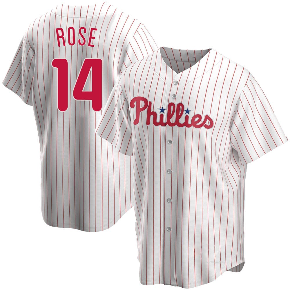 Men's Pete Rose Philadelphia Phillies Replica White Home Jersey