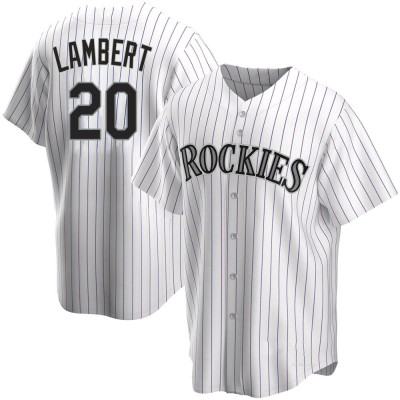 Men's Peter Lambert Colorado Rockies Replica White Home Jersey