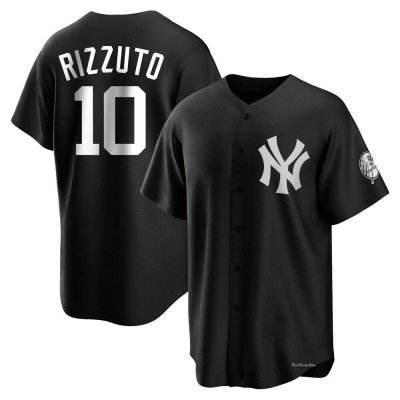 Men's Phil Rizzuto New York Yankees Replica Black/White Jersey