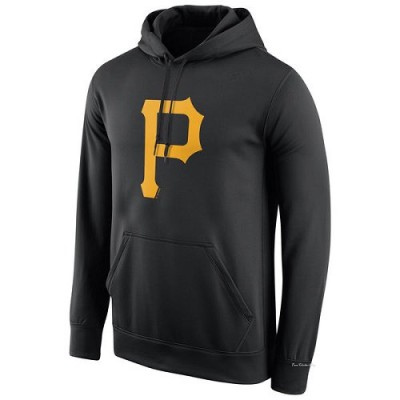 Men's Pittsburgh Pirates Black Logo Performance Pullover Hoodie -