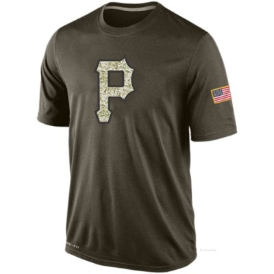 Men's Pittsburgh Pirates Olive Dri-Fit Salute To Service KO Performance T-Shirt