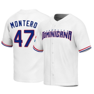 Men's Rafael Montero Dominican Republic Baseball Replica White 2023 World Baseball Classic Jersey