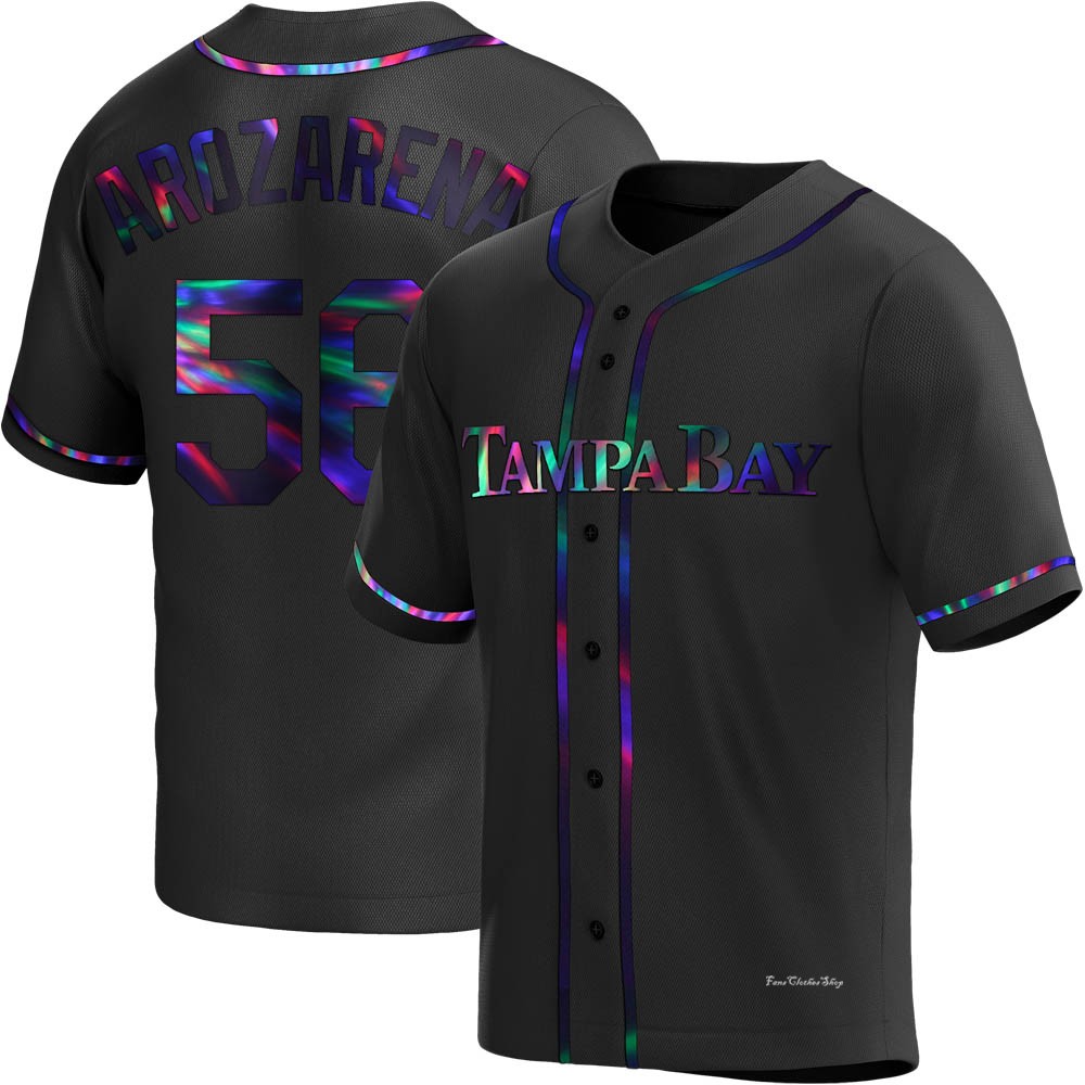 Men's Randy Arozarena Tampa Bay Rays Replica Black Holographic Alternate Jersey