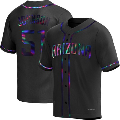 Men's Randy Johnson Arizona Diamondbacks Replica Black Holographic Alternate Jersey
