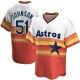Men's Randy Johnson Houston Astros Replica White Home Cooperstown Collection Jersey