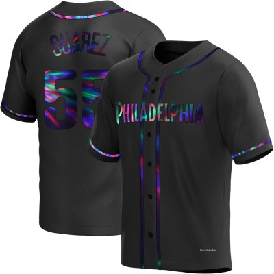 Men's Ranger Suarez Philadelphia Phillies Replica Black Holographic Alternate Jersey