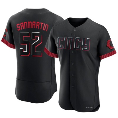 Men's Reiver Sanmartin Cincinnati Reds Authentic Black 2023 City Connect Jersey