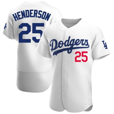 Men's Rickey Henderson Los Angeles Dodgers Authentic White Home Jersey