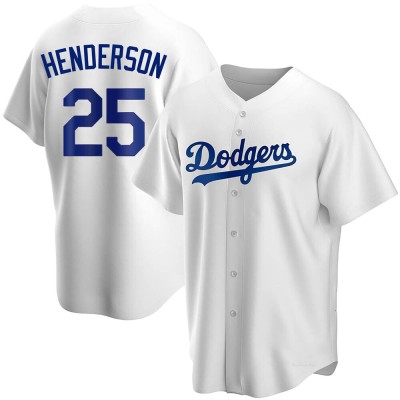 Men's Rickey Henderson Los Angeles Dodgers Replica White Home Jersey