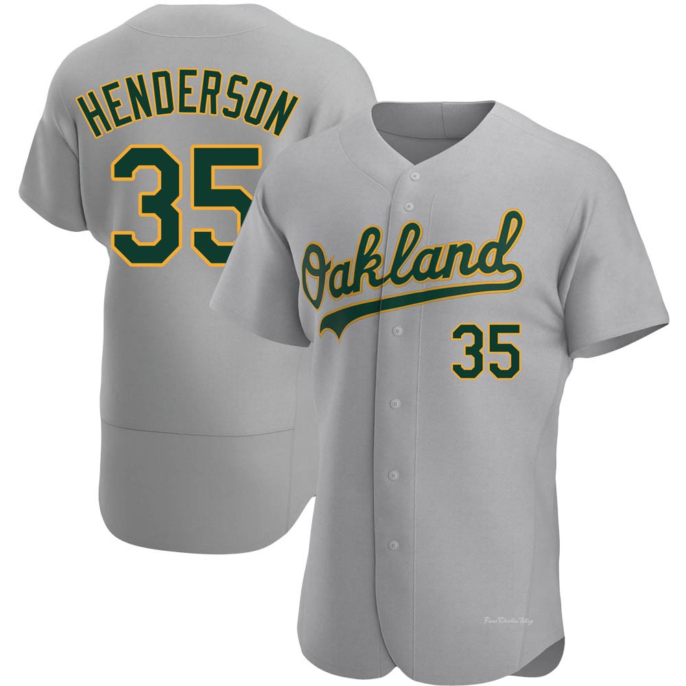 Men's Rickey Henderson Oakland Athletics Authentic Gray Road Jersey