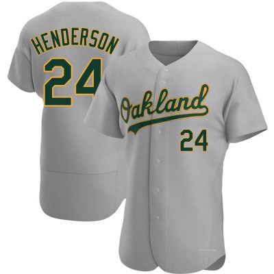 Men's Rickey Henderson Oakland Athletics Authentic Gray Road Jersey