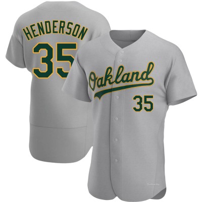 Men's Rickey Henderson Oakland Athletics Authentic Gray Road Jersey