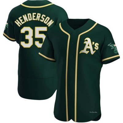 Men's Rickey Henderson Oakland Athletics Authentic Green Alternate Jersey