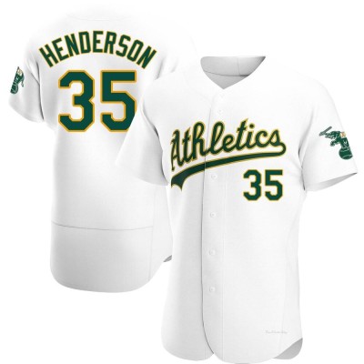 Men's Rickey Henderson Oakland Athletics Authentic White Home Jersey