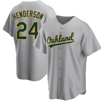 Men's Rickey Henderson Oakland Athletics Replica Gray Road Jersey