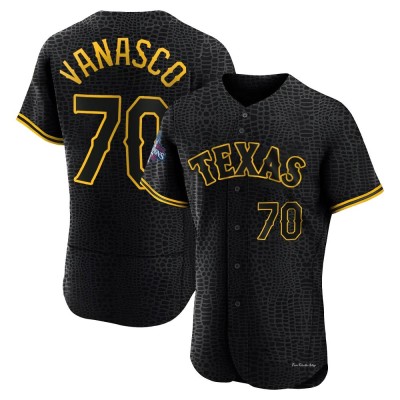 Men's Ricky Vanasco Texas Rangers Authentic Black Snake Skin City 2023 World Series Champions Jersey