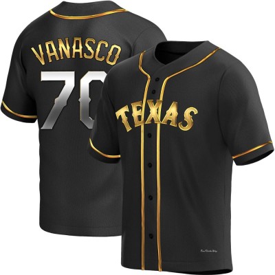 Men's Ricky Vanasco Texas Rangers Replica Black Golden Alternate Jersey