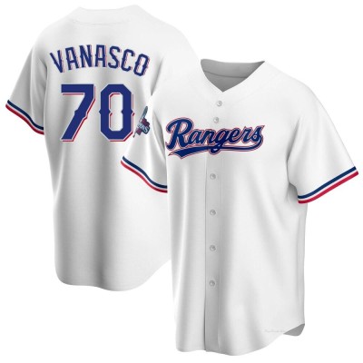 Men's Ricky Vanasco Texas Rangers Replica White Home 2023 World Series Champions Jersey