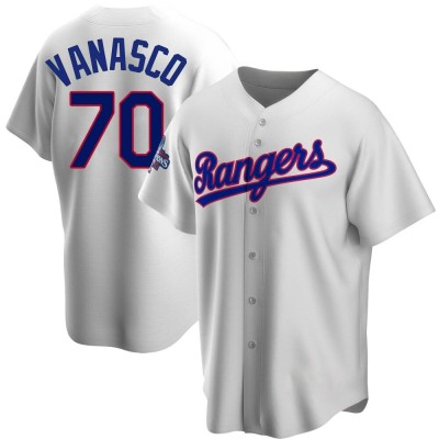 Men's Ricky Vanasco Texas Rangers Replica White Home Cooperstown Collection 2023 World Series Champions Jersey