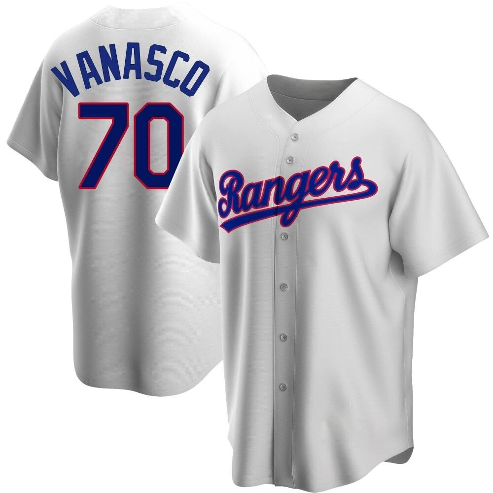 Men's Ricky Vanasco Texas Rangers Replica White Home Cooperstown Collection Jersey