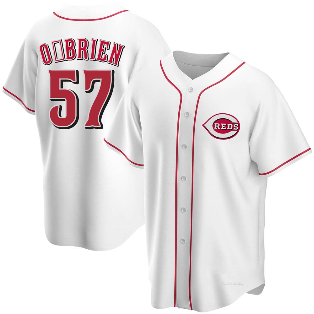 Men's Riley O'Brien Cincinnati Reds Replica White Home Jersey Fans