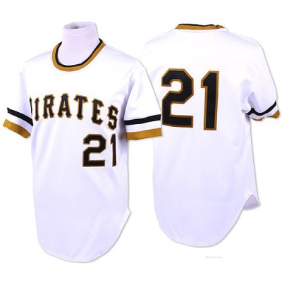 Men's Roberto Clemente Pittsburgh Pirates Authentic White Throwback Jersey