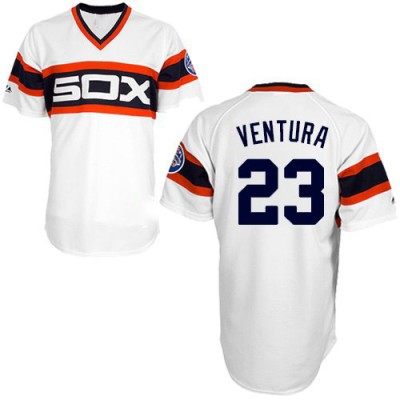 Men's Robin Ventura Chicago White Sox Authentic White 1983 Throwback Jersey