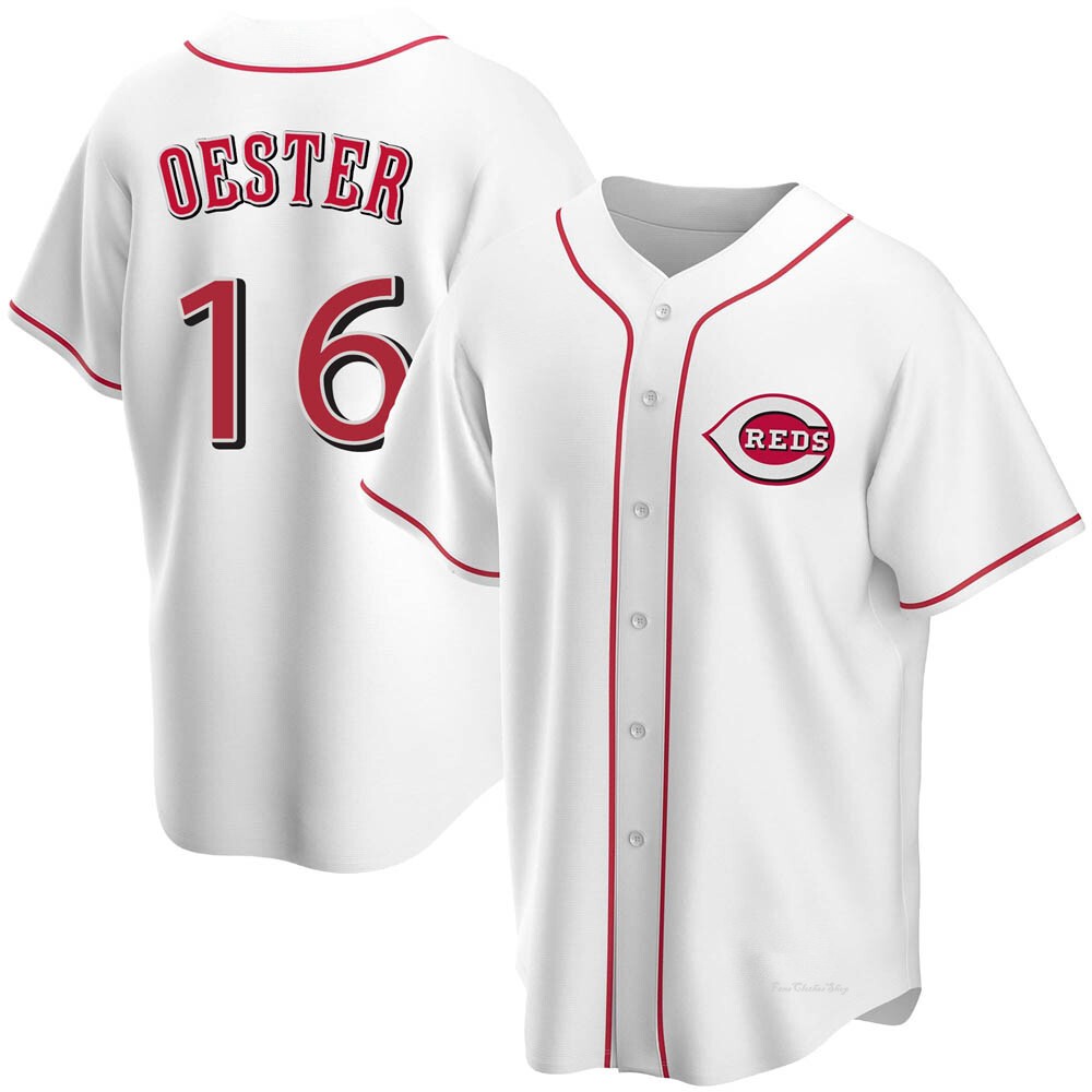 Men's Ron Oester Cincinnati Reds Replica White Home Jersey