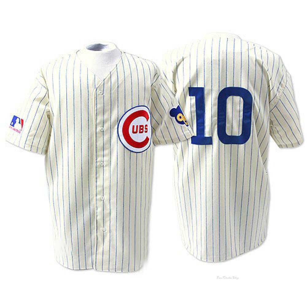 Men's Ron Santo Chicago Cubs Authentic White Throwback Jersey