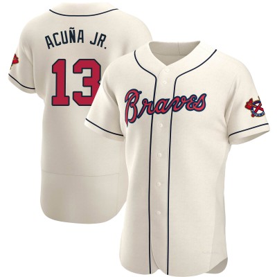 Men's Ronald Acuna Jr. Atlanta Braves Authentic Cream Alternate Jersey