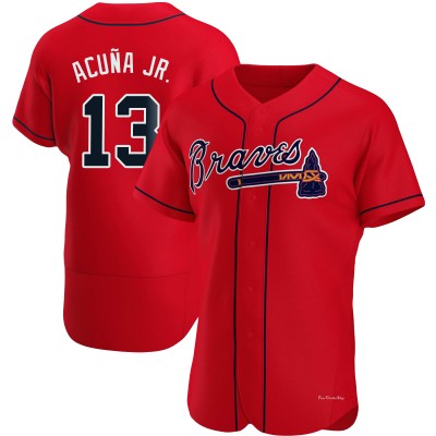 Men's Ronald Acuna Jr. Atlanta Braves Authentic Red Alternate Jersey