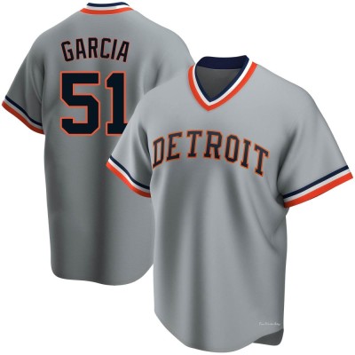 Men's Rony Garcia Detroit Tigers Replica Gray Road Cooperstown Collection Jersey