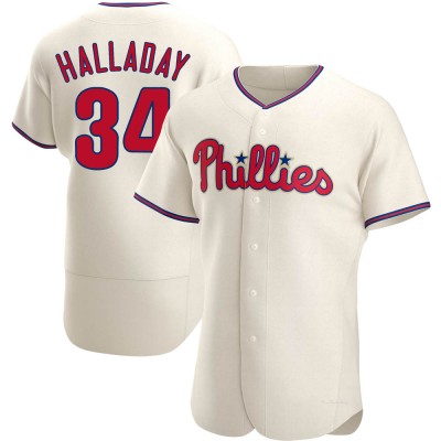 Men's Roy Halladay Philadelphia Phillies Authentic Cream Alternate Jersey