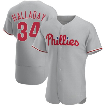 Men's Roy Halladay Philadelphia Phillies Authentic Gray Road Jersey