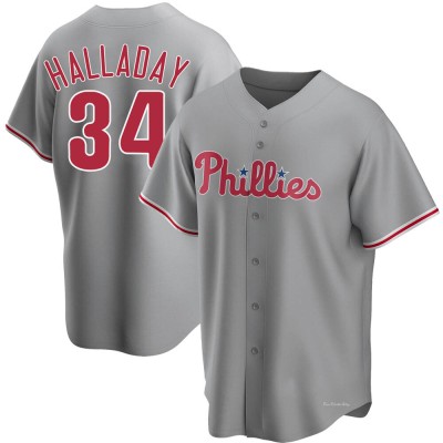 Men's Roy Halladay Philadelphia Phillies Replica Gray Road Jersey