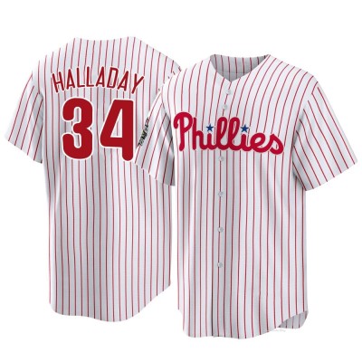 Men's Roy Halladay Philadelphia Phillies Replica White 2022 World Series Home Jersey
