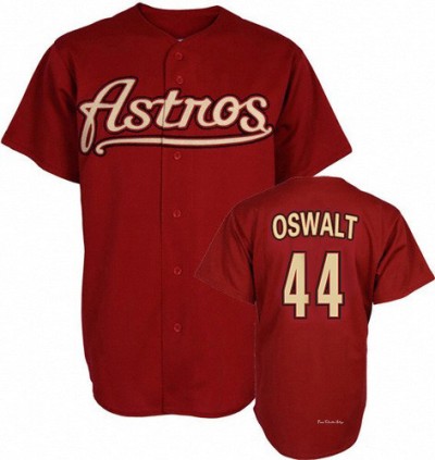 Men's Roy Oswalt Houston Astros Authentic Red Throwback Jersey