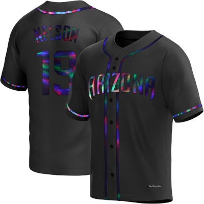 Men's Ryne Nelson Arizona Diamondbacks Replica Black Holographic Alternate Jersey