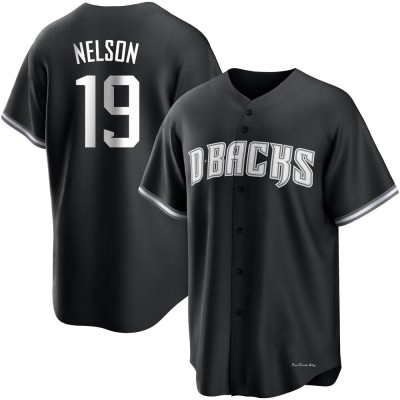 Men's Ryne Nelson Arizona Diamondbacks Replica Black/White Jersey