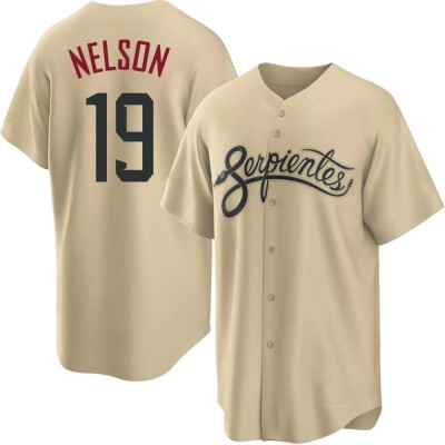 Men's Ryne Nelson Arizona Diamondbacks Replica Gold 2021 City Connect Cool Base Jersey