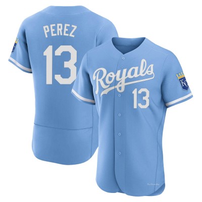 Men's Salvador Perez Kansas City Royals Authentic Light Blue 2022 Alternate Jersey
