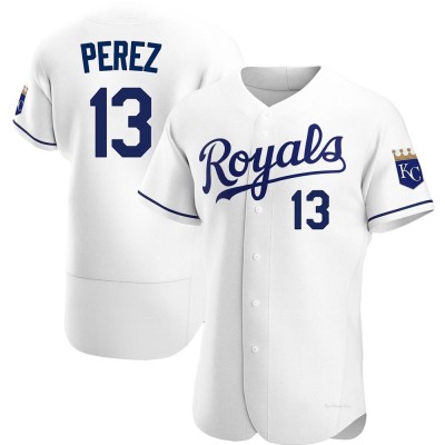 Men's Salvador Perez Kansas City Royals Authentic White Home Jersey