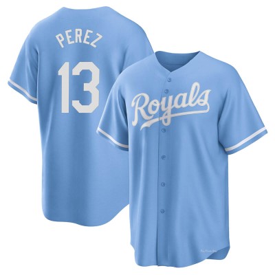 Men's Salvador Perez Kansas City Royals Replica Light Blue 2022 Alternate Jersey