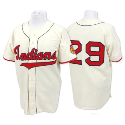 Men's Satchel Paige Cleveland Guardians Replica Cream Throwback Jersey