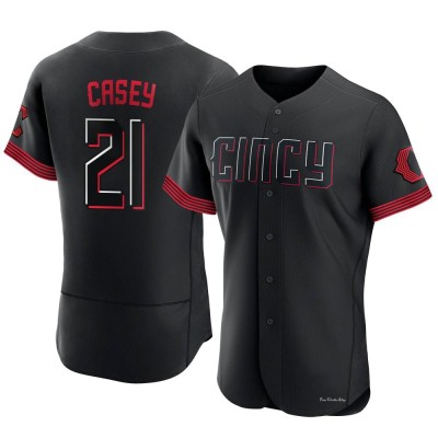 Men's Sean Casey Cincinnati Reds Authentic Black 2023 City Connect Jersey
